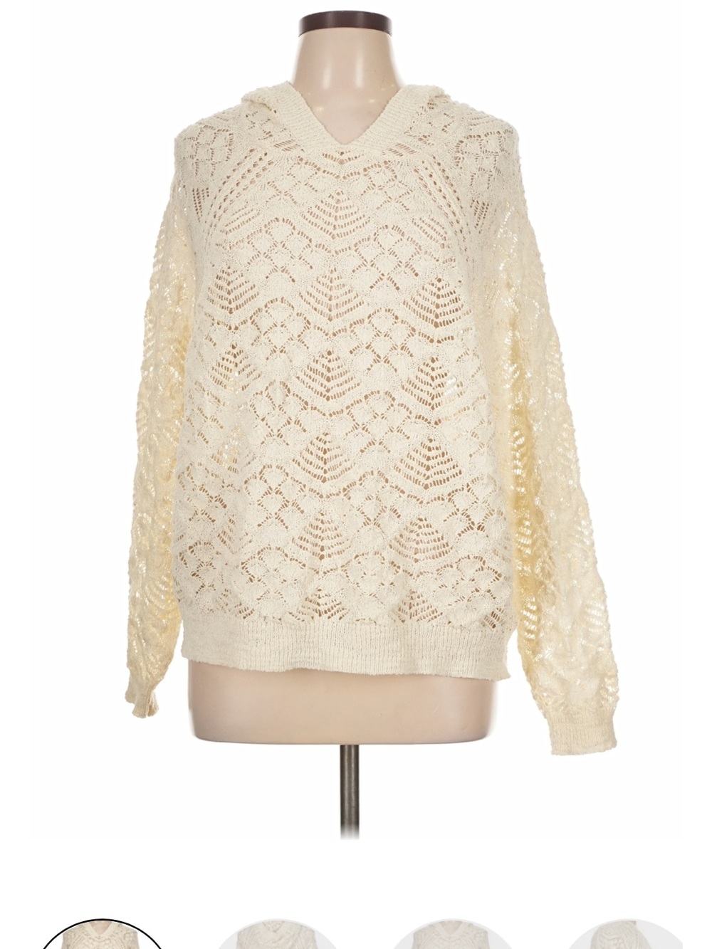 torrid Cream Open-Knit Scoop-Neck Sweater